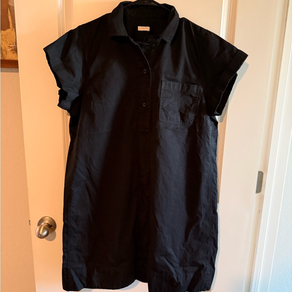 J Crew Black Button-Up Shirt Dress